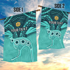 Custom Australia Matildas Garden Flag Polynesian Mix Turquoise Marble