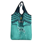 Custom Australia Matildas Grocery Bag Polynesian Mix Turquoise Marble