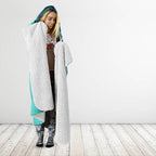 Custom Australia Matildas Hooded Blanket Polynesian Mix Turquoise Marble