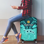 Custom Australia Matildas Luggage Cover Polynesian Mix Turquoise Marble