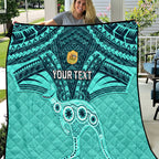 Custom Australia Matildas Quilt Polynesian Mix Turquoise Marble