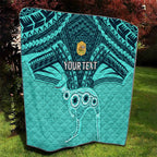 Custom Australia Matildas Quilt Polynesian Mix Turquoise Marble