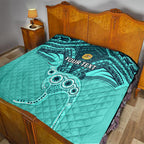 Custom Australia Matildas Quilt Polynesian Mix Turquoise Marble