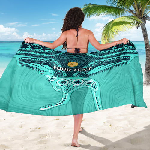 Custom Australia Matildas Sarong Polynesian Mix Turquoise Marble