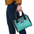 Custom Australia Matildas Shoulder Handbag Polynesian Mix Turquoise Marble