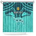 Custom Australia Matildas Shower Curtain Polynesian Mix Turquoise Marble