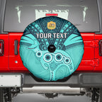 Custom Australia Matildas Spare Tire Cover Polynesian Mix Turquoise Marble
