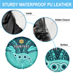 Custom Australia Matildas Spare Tire Cover Polynesian Mix Turquoise Marble