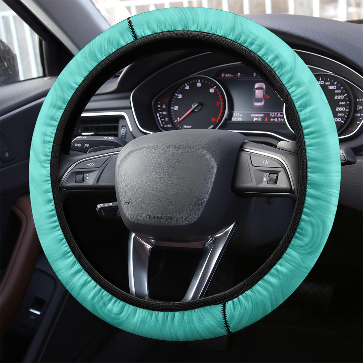 Australia Matildas Steering Wheel Cover Polynesian Mix Turquoise Marble