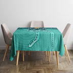 Custom Australia Matildas Tablecloth Polynesian Mix Turquoise Marble