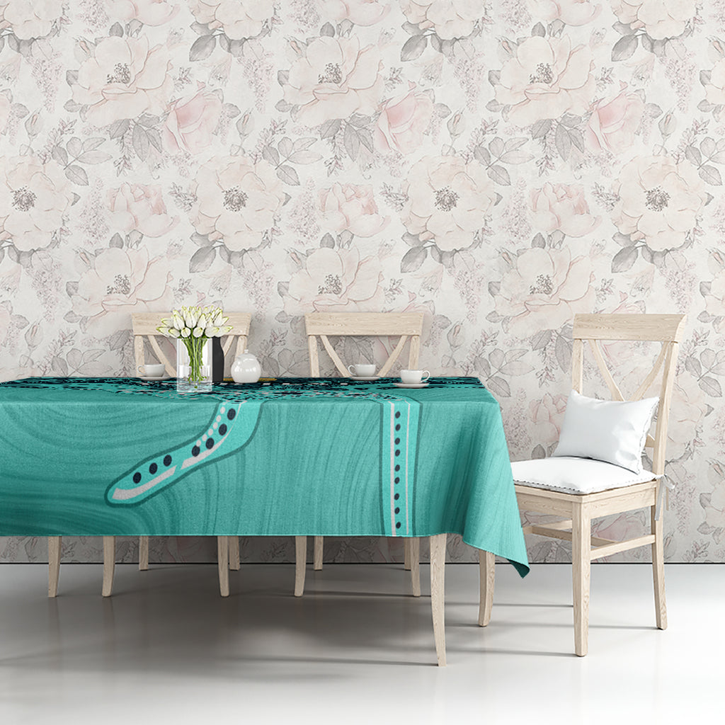 Custom Australia Matildas Tablecloth Polynesian Mix Turquoise Marble