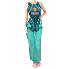 Custom Australia Matildas Tank Maxi Dress Polynesian Mix Turquoise Marble