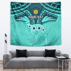 Custom Australia Matildas Tapestry Polynesian Mix Turquoise Marble