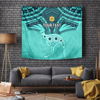 Custom Australia Matildas Tapestry Polynesian Mix Turquoise Marble