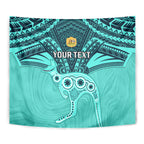 Custom Australia Matildas Tapestry Polynesian Mix Turquoise Marble