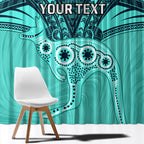 Custom Australia Matildas Window Curtain Polynesian Mix Turquoise Marble
