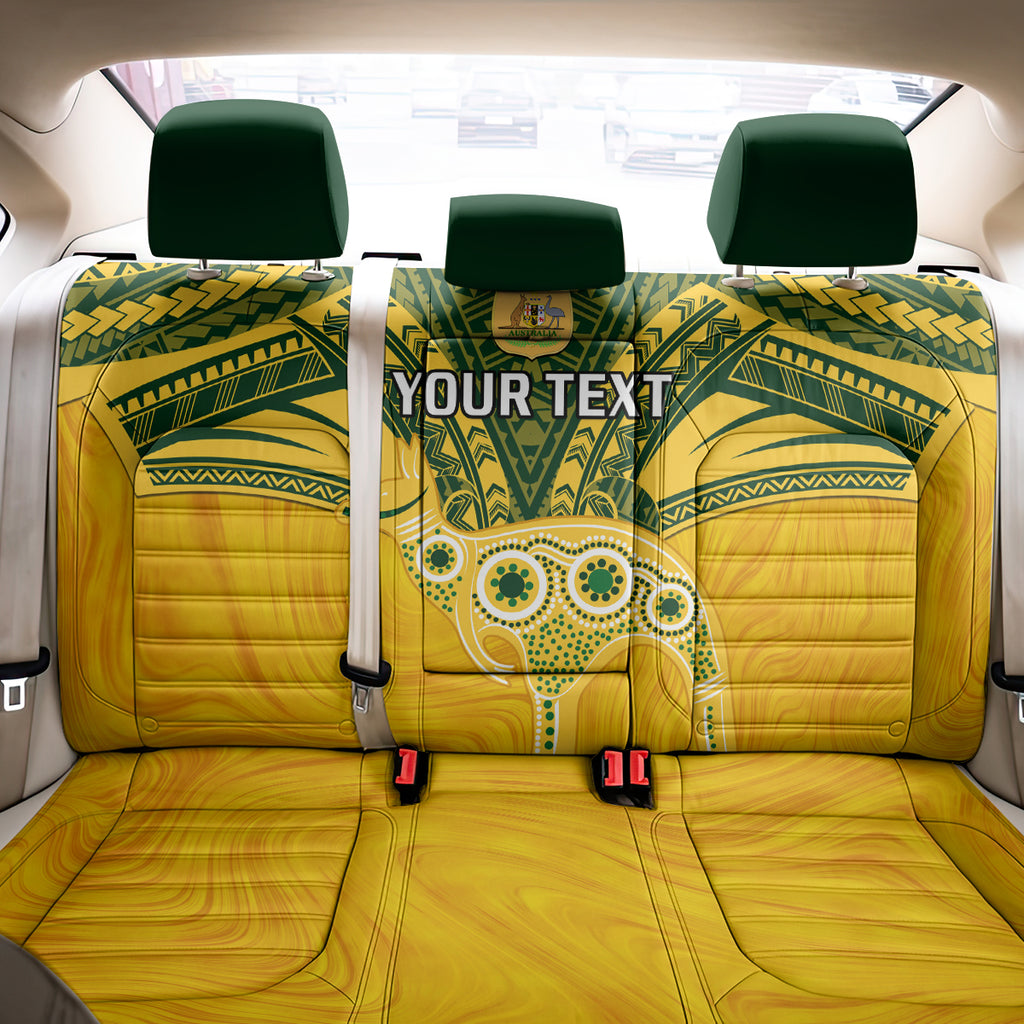 Custom Australia Matildas Back Car Seat Cover Polynesian Mix Gold Marble