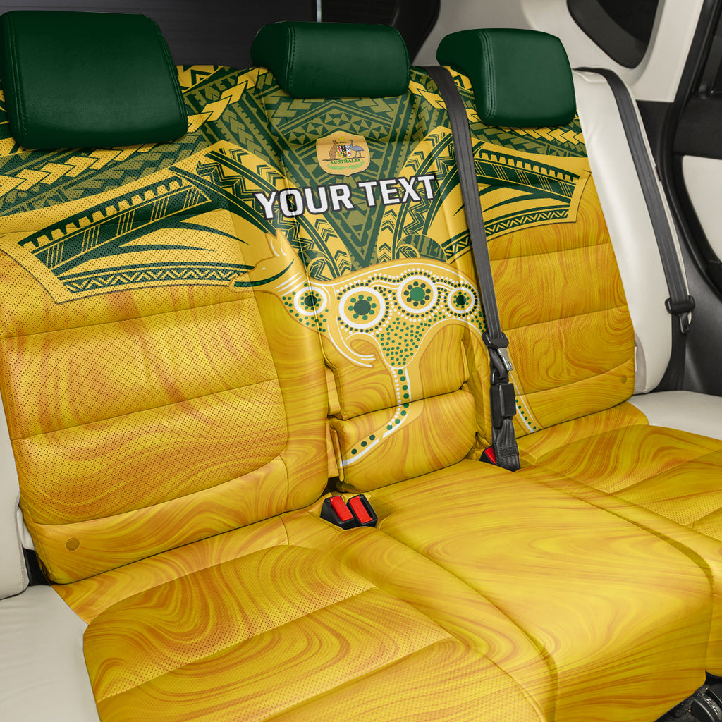 Custom Australia Matildas Back Car Seat Cover Polynesian Mix Gold Marble