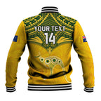 Custom Australia Matildas Baseball Jacket Polynesian Mix Gold Marble