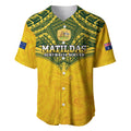 Custom Australia Matildas Baseball Jersey Polynesian Mix Gold Marble