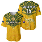 Custom Australia Matildas Baseball Jersey Polynesian Mix Gold Marble