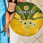 Custom Australia Matildas Beach Blanket Polynesian Mix Gold Marble