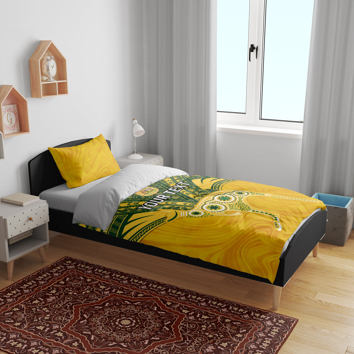 Custom Australia Matildas Bedding Set Polynesian Mix Gold Marble