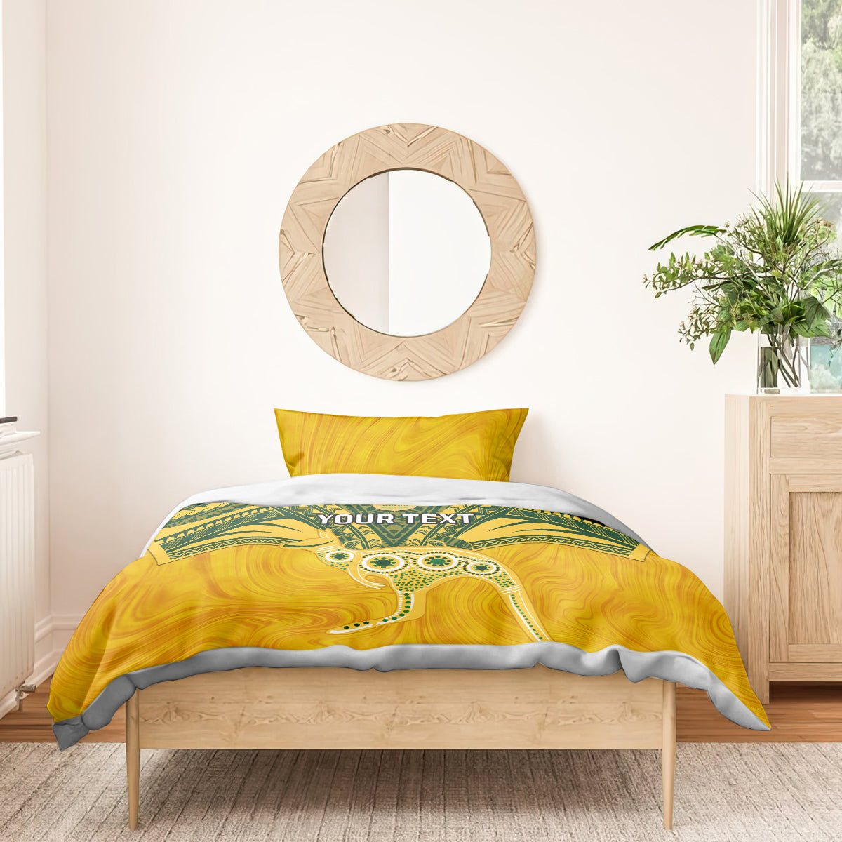 Custom Australia Matildas Bedding Set Polynesian Mix Gold Marble