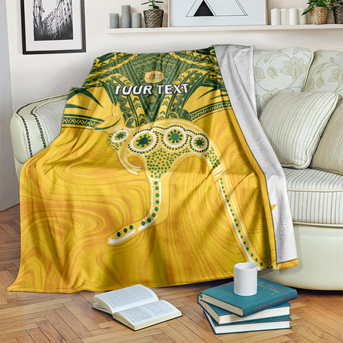Custom Australia Matildas Blanket Polynesian Mix Gold Marble