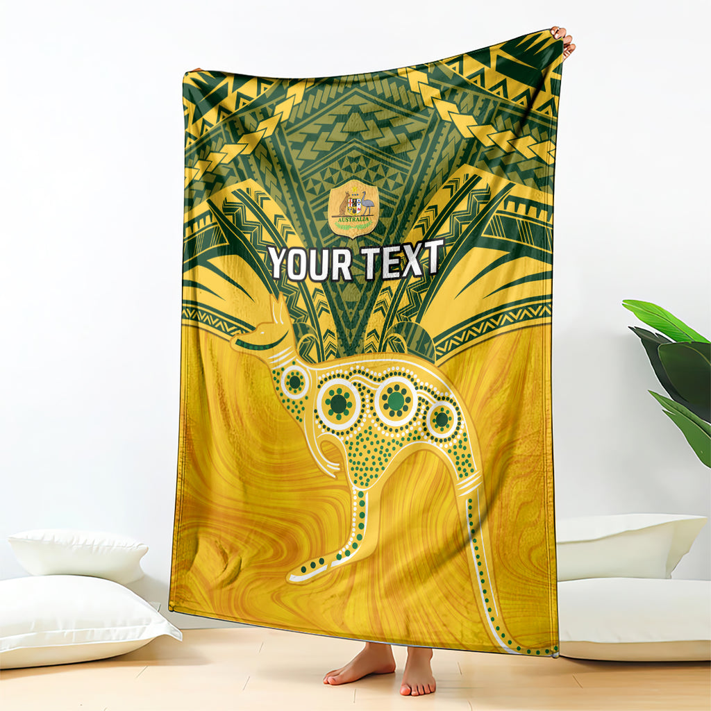 Custom Australia Matildas Blanket Polynesian Mix Gold Marble