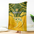 Custom Australia Matildas Blanket Polynesian Mix Gold Marble