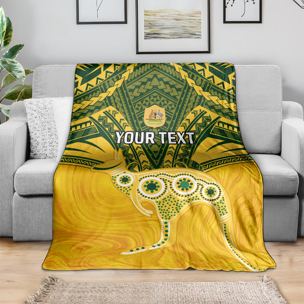 Custom Australia Matildas Blanket Polynesian Mix Gold Marble