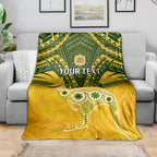 Custom Australia Matildas Blanket Polynesian Mix Gold Marble