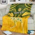 Custom Australia Matildas Blanket Polynesian Mix Gold Marble