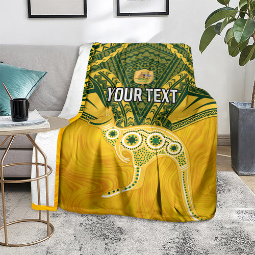 Custom Australia Matildas Blanket Polynesian Mix Gold Marble