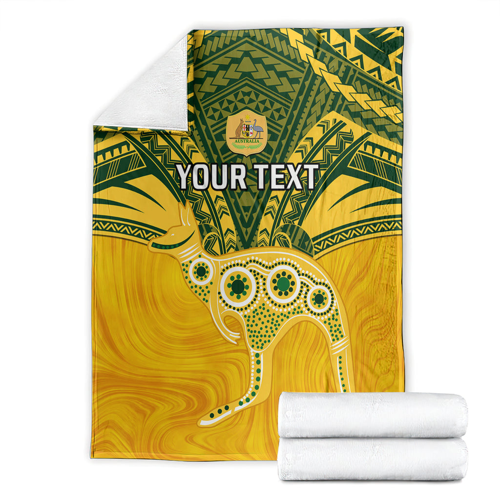 Custom Australia Matildas Blanket Polynesian Mix Gold Marble