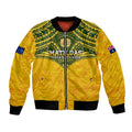 Custom Australia Matildas Bomber Jacket Polynesian Mix Gold Marble