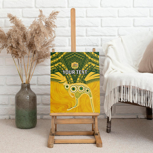 Custom Australia Matildas Canvas Wall Art Polynesian Mix Gold Marble