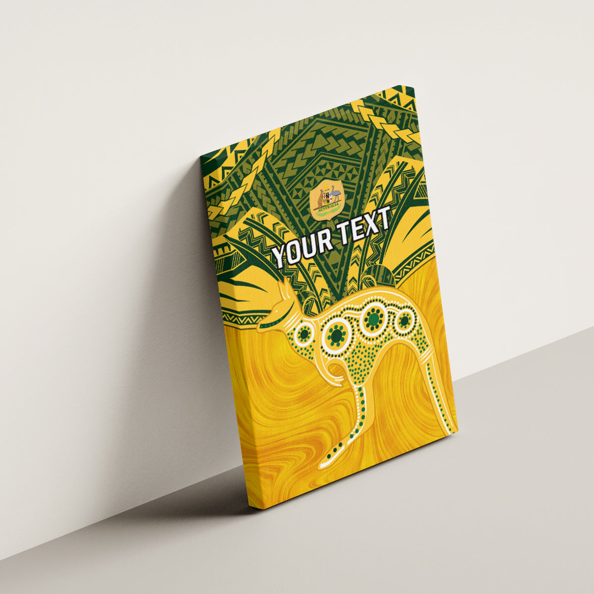Custom Australia Matildas Canvas Wall Art Polynesian Mix Gold Marble