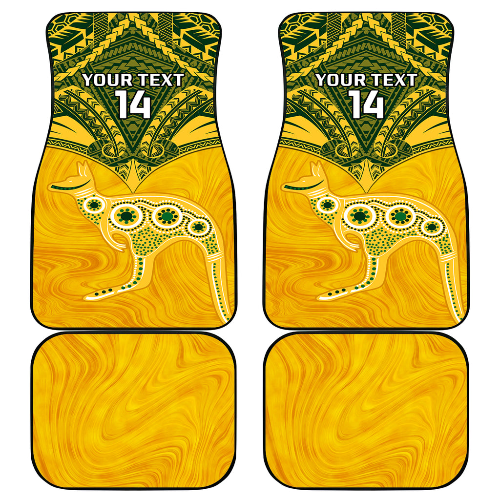 Custom Australia Matildas Car Mats Polynesian Mix Gold Marble