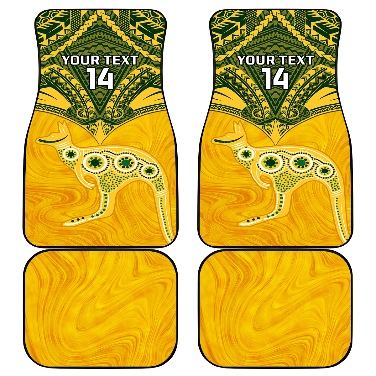 Custom Australia Matildas Car Mats Polynesian Mix Gold Marble