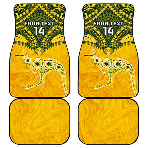 Custom Australia Matildas Car Mats Polynesian Mix Gold Marble