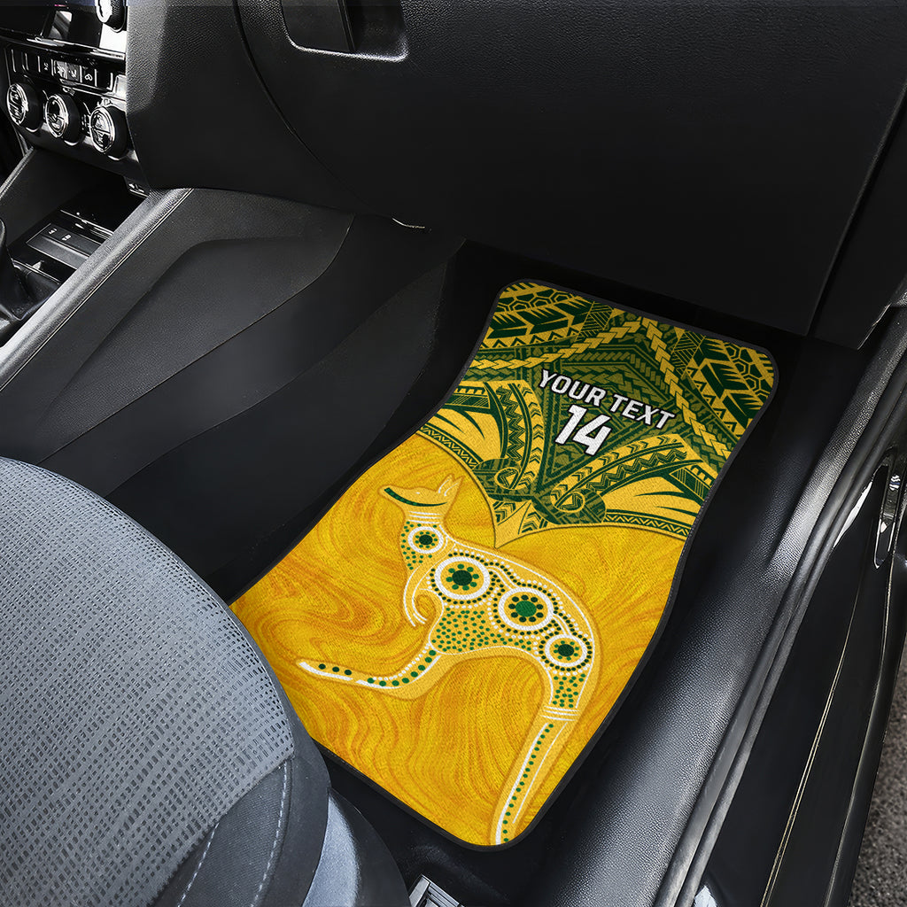 Custom Australia Matildas Car Mats Polynesian Mix Gold Marble