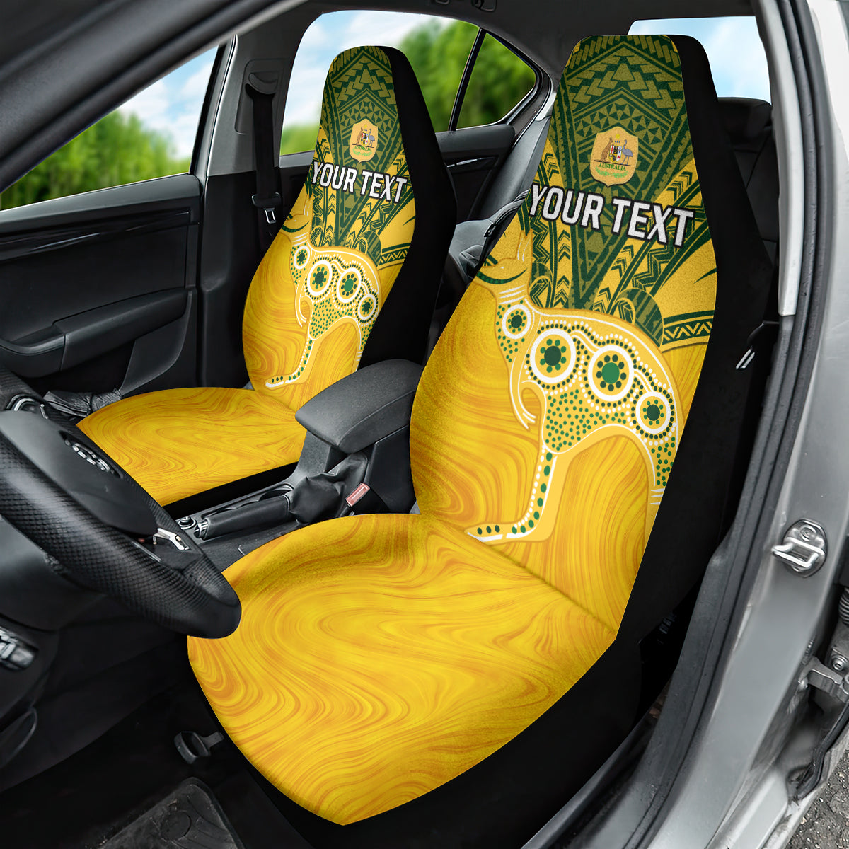 Custom Australia Matildas Car Seat Cover Polynesian Mix Gold Marble