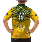 Custom Australia Matildas Family Matching Mermaid Dress and Hawaiian Shirt Polynesian Mix Gold Marble