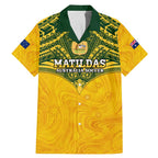 Custom Australia Matildas Family Matching Mermaid Dress and Hawaiian Shirt Polynesian Mix Gold Marble