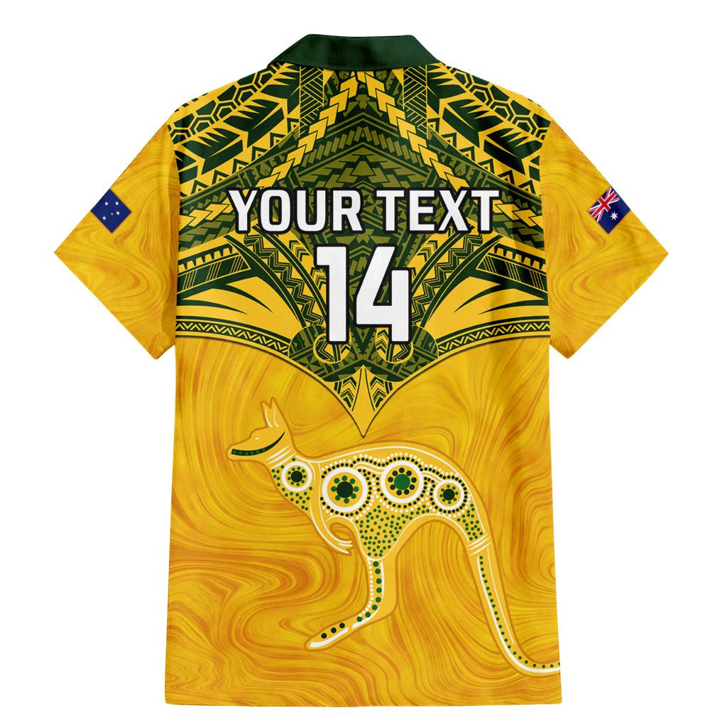 Custom Australia Matildas Family Matching Mermaid Dress and Hawaiian Shirt Polynesian Mix Gold Marble