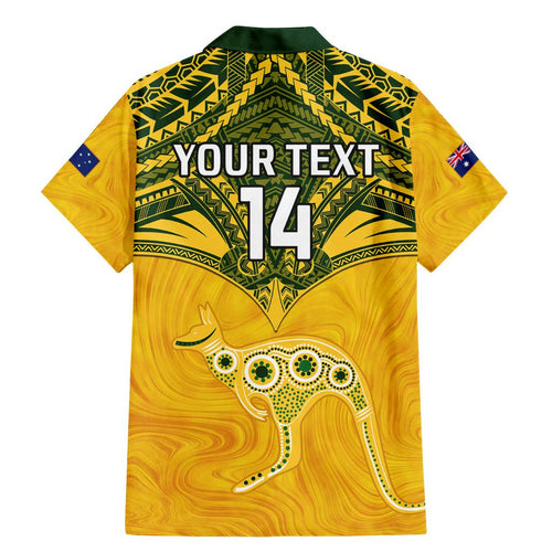 Custom Australia Matildas Family Matching Mermaid Dress and Hawaiian Shirt Polynesian Mix Gold Marble