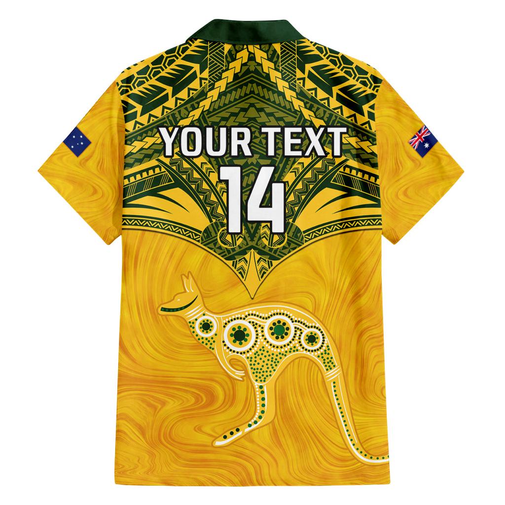 Custom Australia Matildas Family Matching Off Shoulder Long Sleeve Dress and Hawaiian Shirt Polynesian Mix Gold Marble