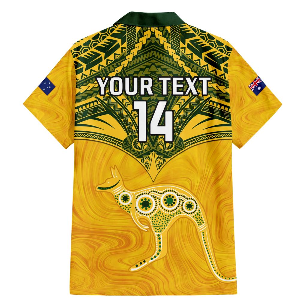 Custom Australia Matildas Family Matching Short Sleeve Bodycon Dress and Hawaiian Shirt Polynesian Mix Gold Marble